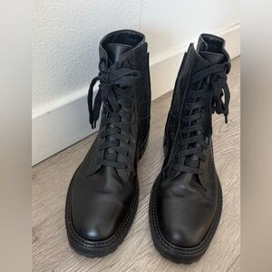 Jimmy Choo Black Lace-Up Combat Boots